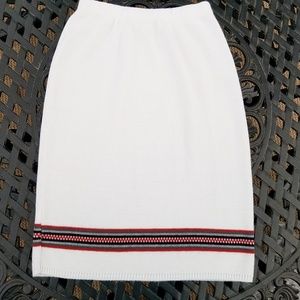 Vintage 80s Knit Sweater Skirt Fair Isle Elastic